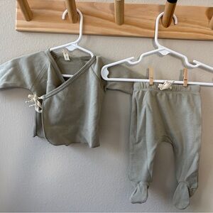 Quincy Mae Infant Kimono Set in Olive
